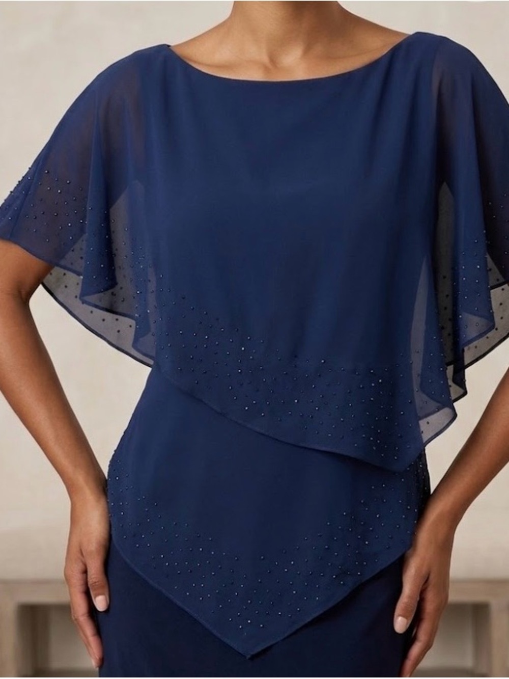 alfred angelo Navy Polyester blouse- Size 16
